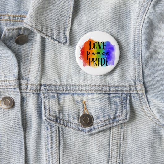 Love Peace Pride Ronde Button 5,7 Cm (In situ)