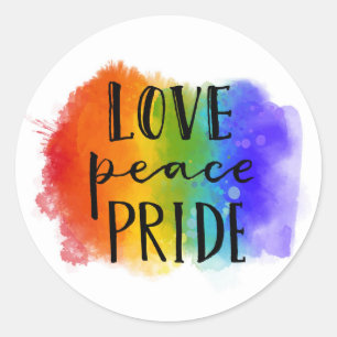 Love Peace Pride Ronde Sticker