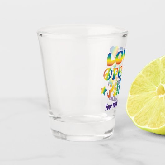 Love Peace Pride Shot Glas (Links)