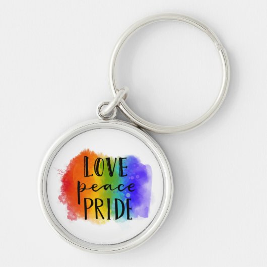 Love Peace Pride Sleutelhanger (Voorkant)