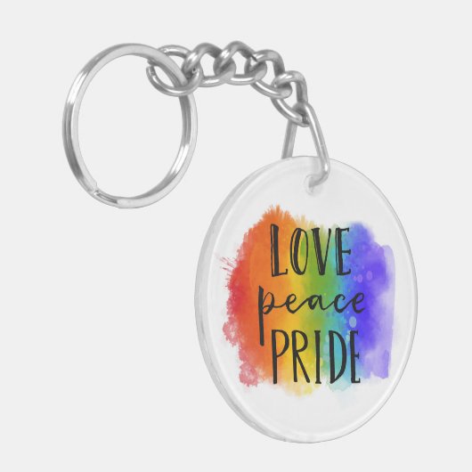 Love Peace Pride Sleutelhanger (Voorkant Links)