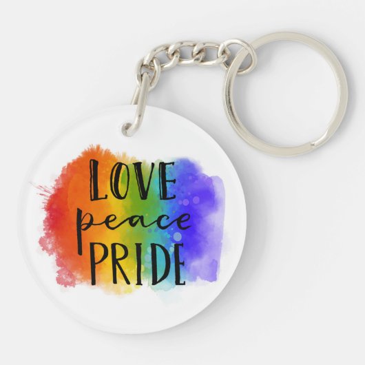 Love Peace Pride Sleutelhanger (Achterkant)