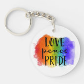 Love Peace Pride Sleutelhanger (Voorkant)