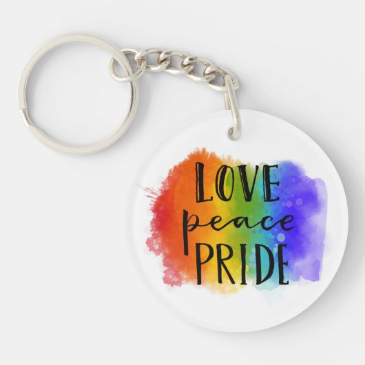 Love Peace Pride Sleutelhanger (Voorkant)