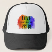 Love Peace Pride Trucker Pet (Voorkant)