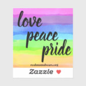 Love Peace Pride Vinyl Sticker (Vel)