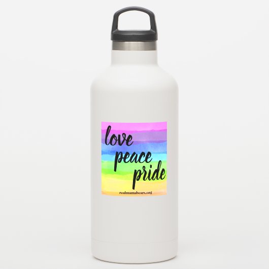 Love Peace Pride Vinyl Sticker (Waterfles)
