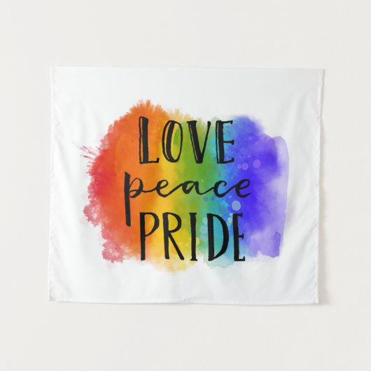 Love Peace Pride Wandkleed (Voorkant (horizontaal))