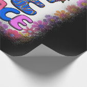 Love Peace Retro 60s & 70s Floral Hippie Peace Cadeaupapier (Hoek)