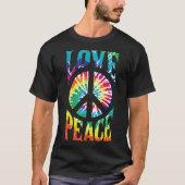 Love-Peace-Retro-70s-Floral T-shirt (Voorkant)