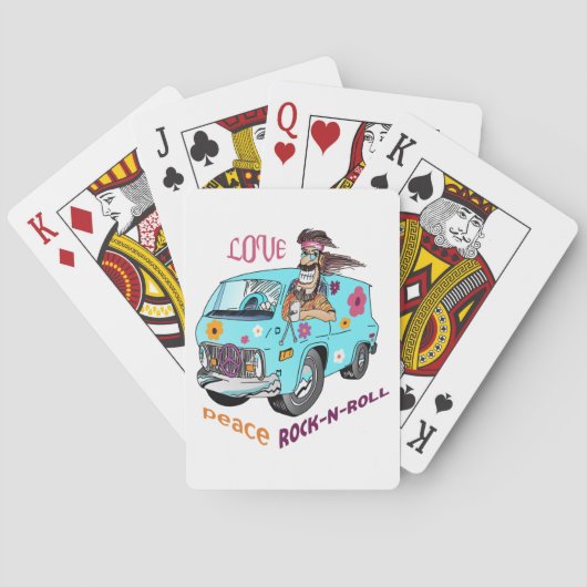 Love Peace Rock N Roll Pokerkaarten (Achterkant)