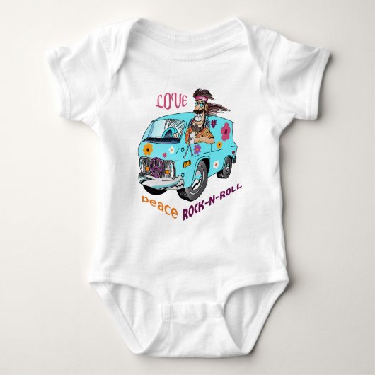 Love Peace Rock N Roll Romper (Voorkant)