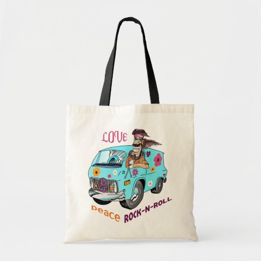 Love Peace Rock N Roll Tote Bag (Voorkant)