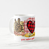 Love Peace Shih tzu Valentijnsdag Hondenliefhebber Koffiemok (Voorkant links)