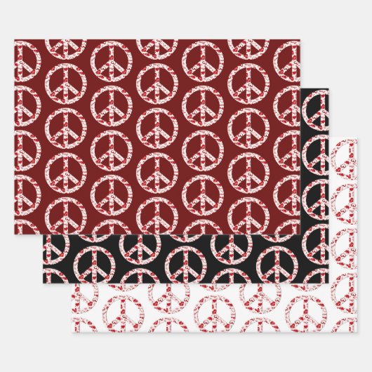 Love Peace Sign-Collectie Inpakpapier Vel (Set)
