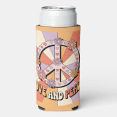  Love Peace Sign Flowers Can Sleeve Seltzer Blikjeskoeler (Seltzer Achterkant)
