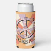  Love Peace Sign Flowers Can Sleeve Seltzer Blikjeskoeler (Seltzer Voorkant)