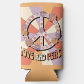  Love Peace Sign Flowers Can Sleeve Seltzer Blikjeskoeler (Achterkant)