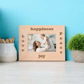 Love Peace Simple Modern Rustic Script Typography Gegraveerde Lijstjes