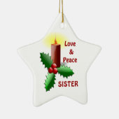 Love & Peace Sister - Candle & Flowers Ornament (Rechts)
