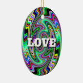 LOVE PEACE ( tweezijdig ) Keramisch Ornament (Rechts)