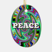 LOVE PEACE ( tweezijdig ) Keramisch Ornament (Achterkant)