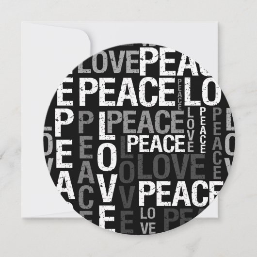 Love Peace Typography Sweet Sixteen Kaart (Voorkant)