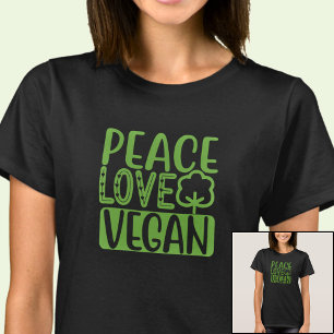 Love Peace Vegan - op donkere kleur T-shirt