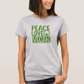 Love Peace Vegan - op Lichte Kleur T-shirt (Voorkant)