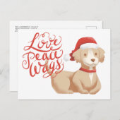 Love Peace Wags Schattige Kerstman Hond Kerst Feestdagenkaart (Voorkant / Achterkant)