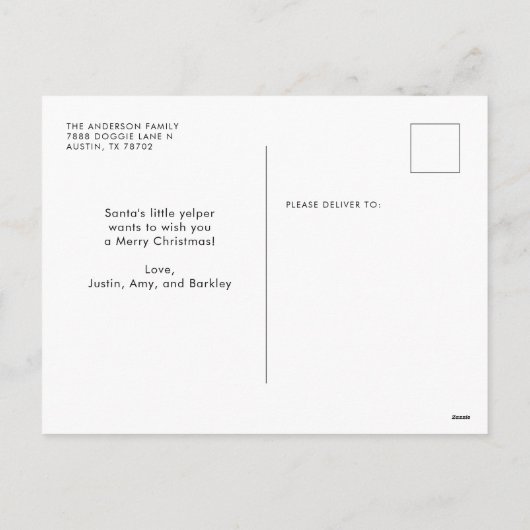 Love Peace Wags Schattige Kerstman Hond Kerst Feestdagenkaart (Achterkant)