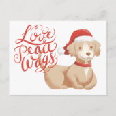 Love Peace Wags Schattige Kerstman Hond Kerst Feestdagenkaart (Voorkant)