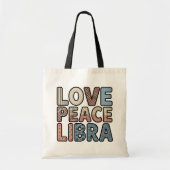 Love Peace Weegschaal Canvas tas (Voorkant)