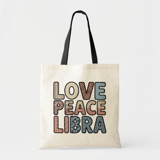 Love Peace Weegschaal Canvas tas (Voorkant)