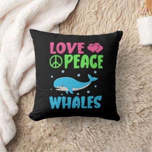 Love Peace Whales Schattige Zee Animals Walvislief Kussen