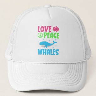 Love Peace Whales Schattige Zee Animals Walvislief Trucker Pet