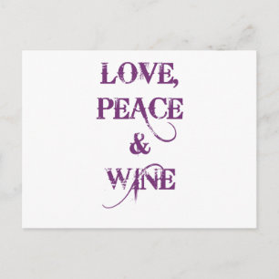 Love Peace Wine Briefkaart