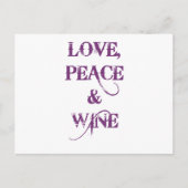 Love Peace Wine Briefkaart (Voorkant)