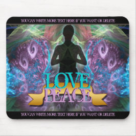 Love Peace Zen Yoga Fractal Art Mousepad Muismat