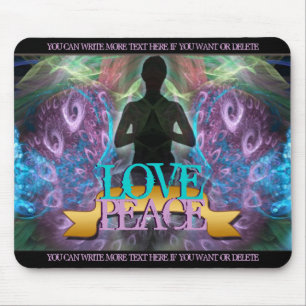 Love Peace Zen Yoga Fractal Art Mousepad Muismat