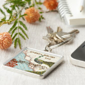  Love Peacock Wedding Sleutelhanger (Zijkant)