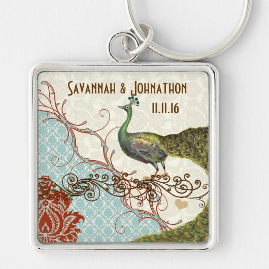  Love Peacock Wedding Sleutelhanger (Voorkant)