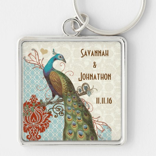  Love Peacock Wedding Sleutelhanger (Voorkant)