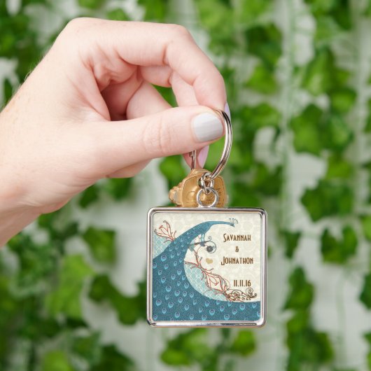 Love Peacock Wedding Sleutelhanger (Hand)