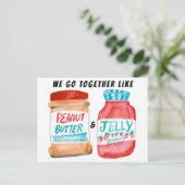LOVE Peanut Butter en Jelly Waterverf FRIENDS Briefkaart (Staand voorkant)