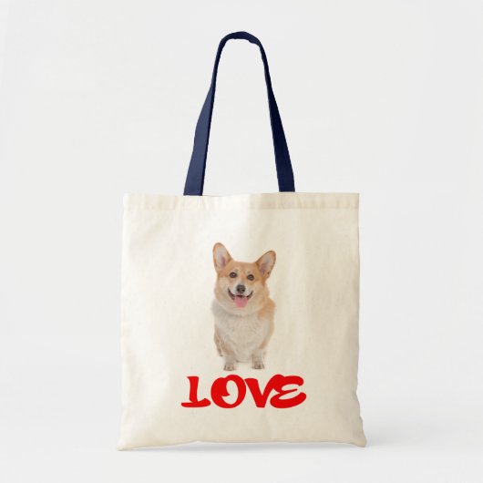 Love Pembroke Welsh Corgi Puppy Dog Canvas tas (Voorkant)