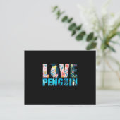 Love Penguin Briefkaart (Staand voorkant)