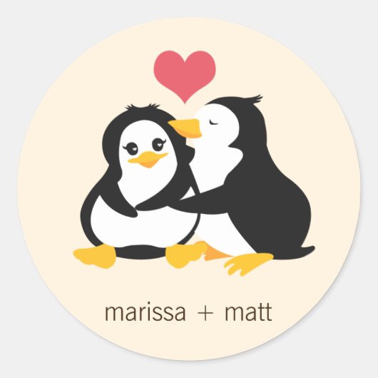 Love Penguins Custom Sticker (Voorkant)