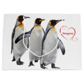 Love Penguins Gift Bag (kies uw kleur) Large Cadeautasje (Voorkant)