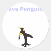 Love Penguins - Penguin Ronde Sticker (Voorkant)